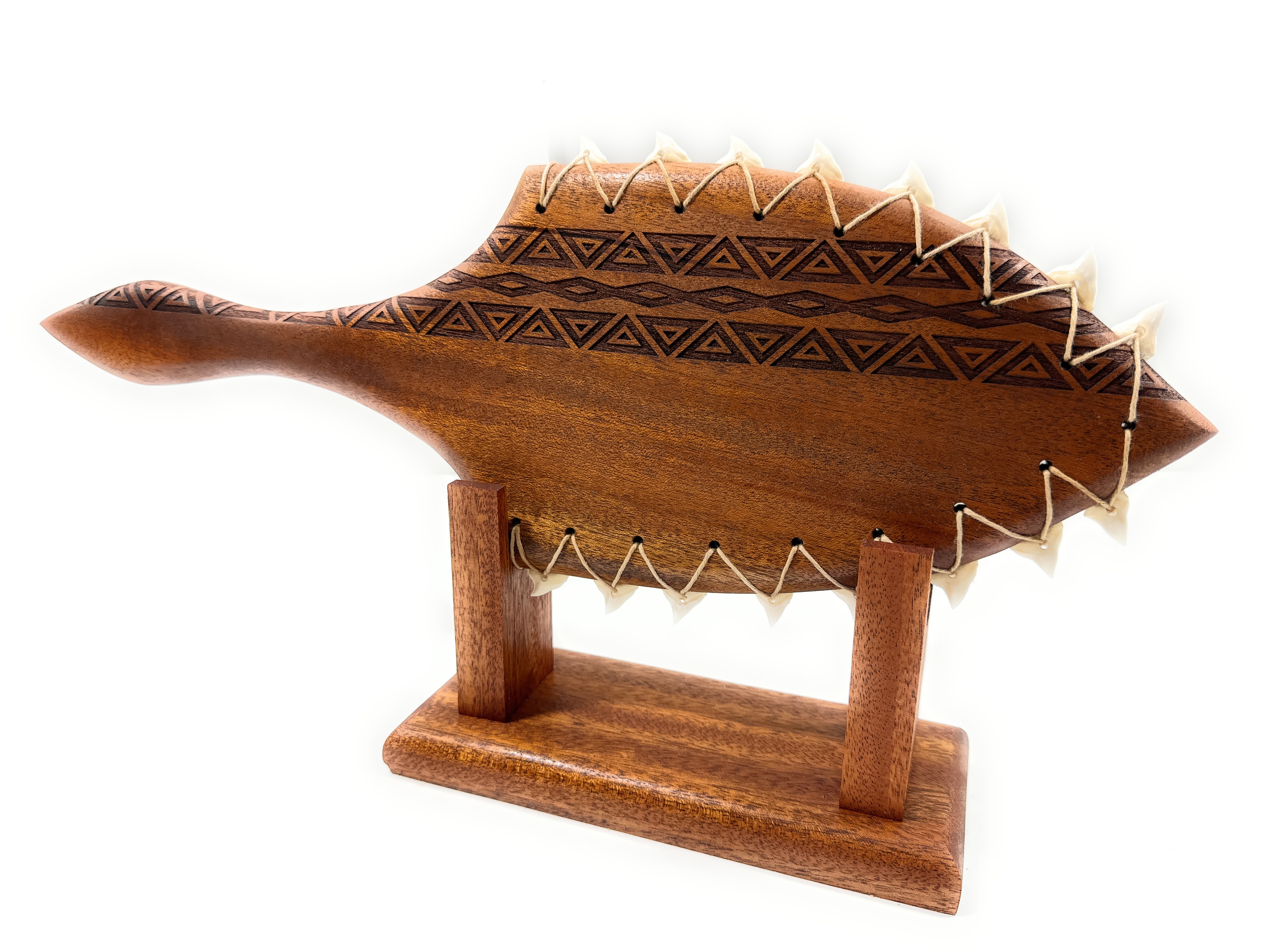 Alii Hawaiian Replica Club 19 inch with Etched Tribal Design with Stand | #koalom007bltr5 Alii Hawaiian Replica Club 19 inch with Etched Tribal Design with Stand | #koalom007bltr5